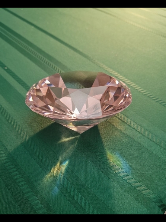 Other - Large Crystal Paperweights | Set of 2 1 Pink & 1 Blue Faceted Glass Desk Decor